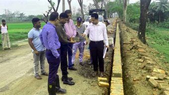 গোয়াইনঘাটে বঙ্গবীর থেকে সালুটিকর পর্যন্ত সড়কের নির্মাণ কাজে অনিয়মের অভিযোগ