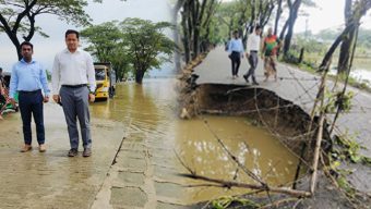 বন্যাকবলিত গোয়াইনঘাট, পানি কমছে ,স্পষ্ট হচ্ছে ক্ষতির চিত্র 