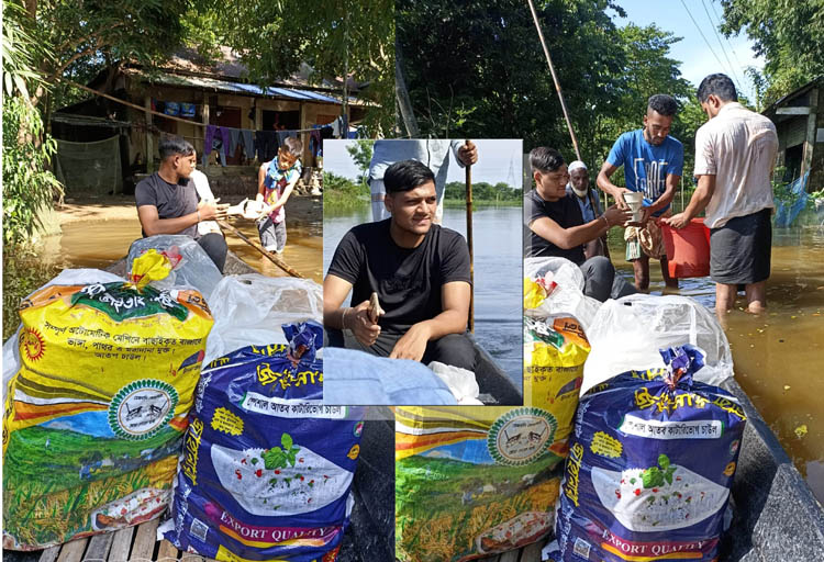 পানিবন্দি অসহায় মানুষের জন্য চার বন্ধুর ভালোবাসার উপহার