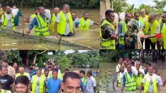 রাজনগরে বন্যাদুর্গতদের মধ্যে স্বেচ্ছাসেবক দল সভাপতি এস এম জিলানীর নেতৃত্বে খাদ্য সামগ্রী বিতরণ