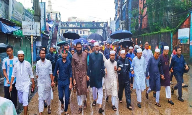 সৈরাচারের পতনে মহানগর খেলাফত মজলিসের শোকরানা মিছিল সমাবেশ