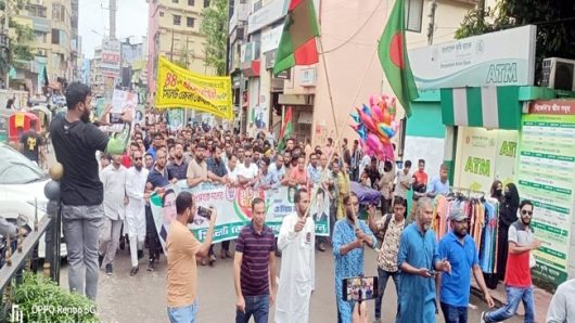 প্রতিষ্ঠাবার্ষিকীতে সিলেট জেলা স্বেচ্ছাসেবক দলের র‌্যালি