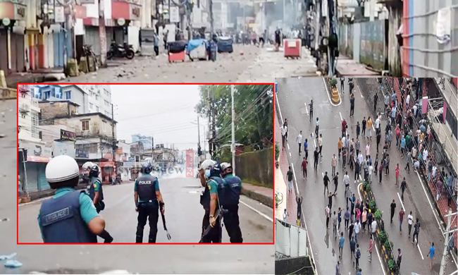 পুলিশ-আন্দোলনকারী সংঘর্ষে রণক্ষেত্র সিলেটে