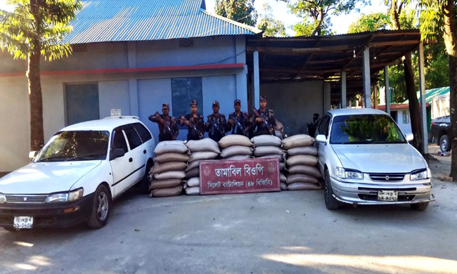 বিজিবির অভিযানে ৭৫ লক্ষাধিক টাকার ভারতীয় মালামাল জব্দ