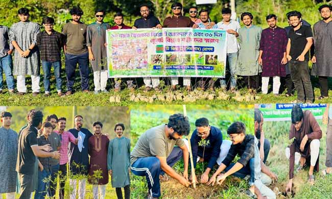 শাবিপ্রবি’র জিয়া ট্রি উদ্যানে জুলাই বিপ্লবে শহীদদের স্মরণে বৃক্ষ রোপণ