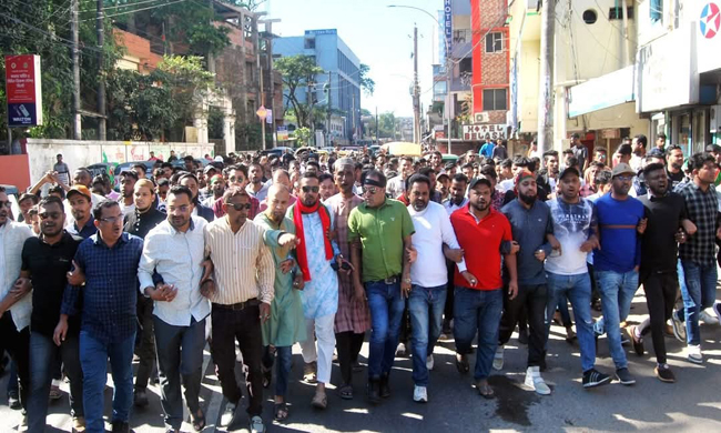 মহান বিজয় দিবসে-সিলেট বিএনপির, যুবদল, ছাত্রদল, স্বেচ্ছাসেবক দলের যৌথ উদ্যোগে বিজয় র‍্যালী