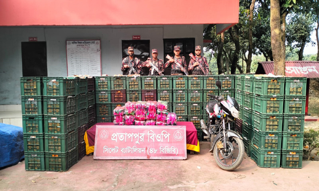 বিজিবি অভিযানে ১কোটি ২১ লক্ষ টাকার চোরাচালান জব্দ