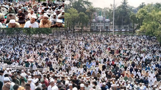 সিলেটে ঐতিহাসিক শাহী ঈদগাহ ময়দানে ঈদুল আজহার জামাতে মুসল্লিদের ঢল
