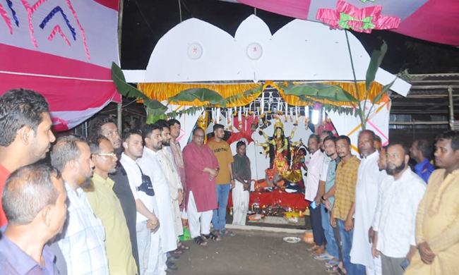 পল্লীশাসন ও গৌড়াঙ্গ মহাপ্রভুর আখড়া পূজা মন্ডব পরিদর্শন-আবুল কাহের চৌধুরী শামিম