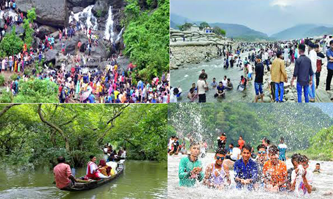 সিলেটের পর্যটন কেন্দ্র নানা বয়সী মানুষের ঢল