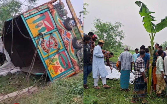 ঢাকা-টাঙ্গাইল মহাসড়কে ট্রাক উল্টে নিহত ১৫