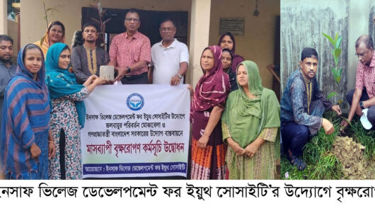 ‘ইনসাফ ভিলেজ ডেভেলপমেন্ট ফর ইয়ুথ সোসাইটি’র উদ্যোগে বৃক্ষরোপণ
