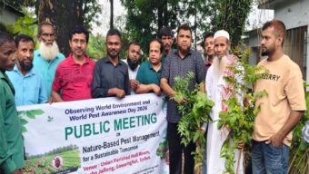 বিশ্ব পরিবেশ দিবস উপলক্ষে জাফলংয়ে কৃষকদের মাঝে গাছের চারা বিতরণ