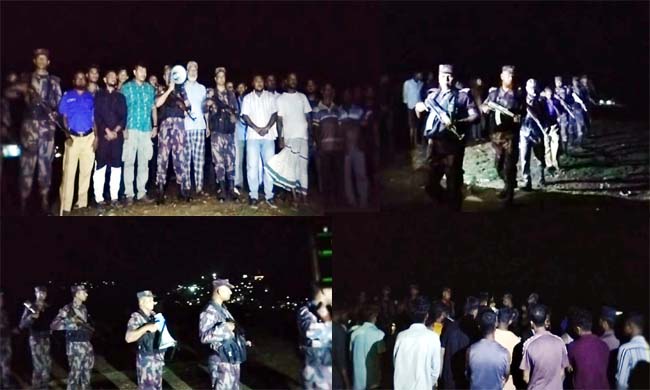 সীমান্ত অপরাধ রোধে জাফলং সীমান্তে বিজিবি-জনসাধারণের যৌথ টহল