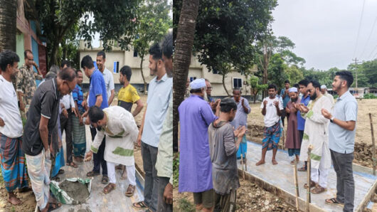শান্তিগঞ্জের বড়মোহা গ্রামের মাদ্রাসা ও স্কুলের রাস্তা পাকাকরণ কাজের উদ্বোধন