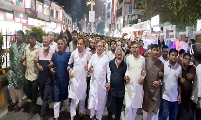 প্রস্তাবিত বাজেটকে স্বাগত জানিয়ে সিলেট মহানগর বিএনপির আনন্দ মিছিল
