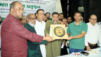 সিলেটে বিদায়ী পুলিশ কমিশনারকে বাংলাদেশ দোকান মালিক সমিতি সিলেট জেলা শাখার সংবর্ধনা