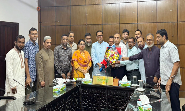 নবাগত জেলা প্রশাসকের সাথে দোকান মালিক সমিতি সিলেট জেলা শাখার সৌজন্য সাক্ষাৎ ও মতবিনিময়