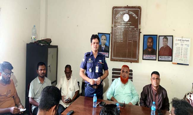 গোয়াইনঘাট প্রেসক্লাব নেতৃবৃন্দের সঙ্গে নবাগত ওসির মতবিনিময় সভা অনুষ্ঠিত