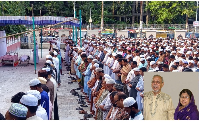 খুন হওয়া সাত্তার ও সুরাইয়া দম্পতির জানাযায় ঢল, প্রবাস থেকে এসে অংশ নিলেন ছেলে