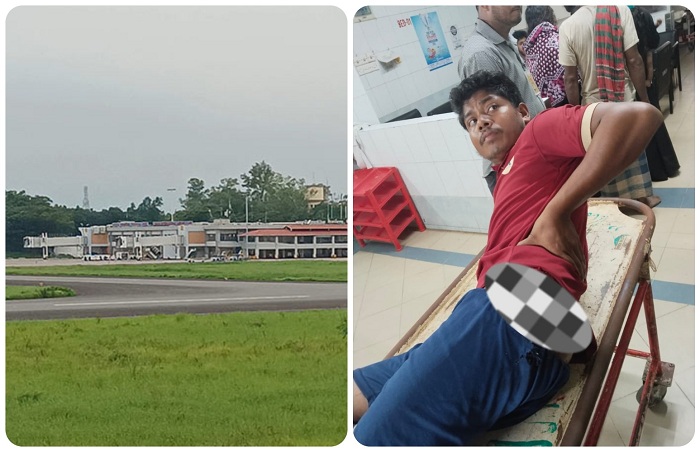 সিলেট ওসমানী আন্তর্জাতিক বিমানবন্দরে এয়ারগানের অনাকাঙ্ক্ষিত ফায়ারে ক্লিনার আহত