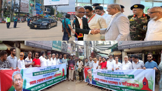 সিলেটে রাষ্ট্রপতি, পথেপথে অভ্যর্থনা