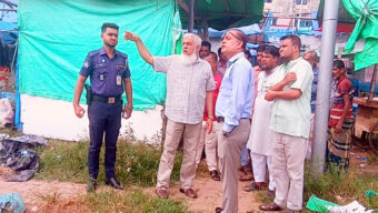 সিলেট নগরীর যানজট নিরসন ও হকার সমস্যা সমাধানে প্রস্তাবিত স্থান পরিদর্শন