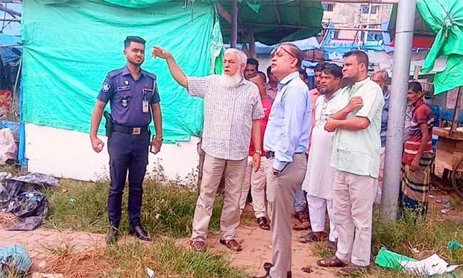 সিলেট নগরীর যানজট নিরসন ও হকার সমস্যা সমাধানে প্রস্তাবিত স্থান পরিদর্শন