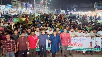সিলেট জেলা ও মহানগর যুবদলের নবগঠিত কমিটিকে স্বাগত জানিয়ে মদিনা মার্কেটে আনন্দ মিছিল